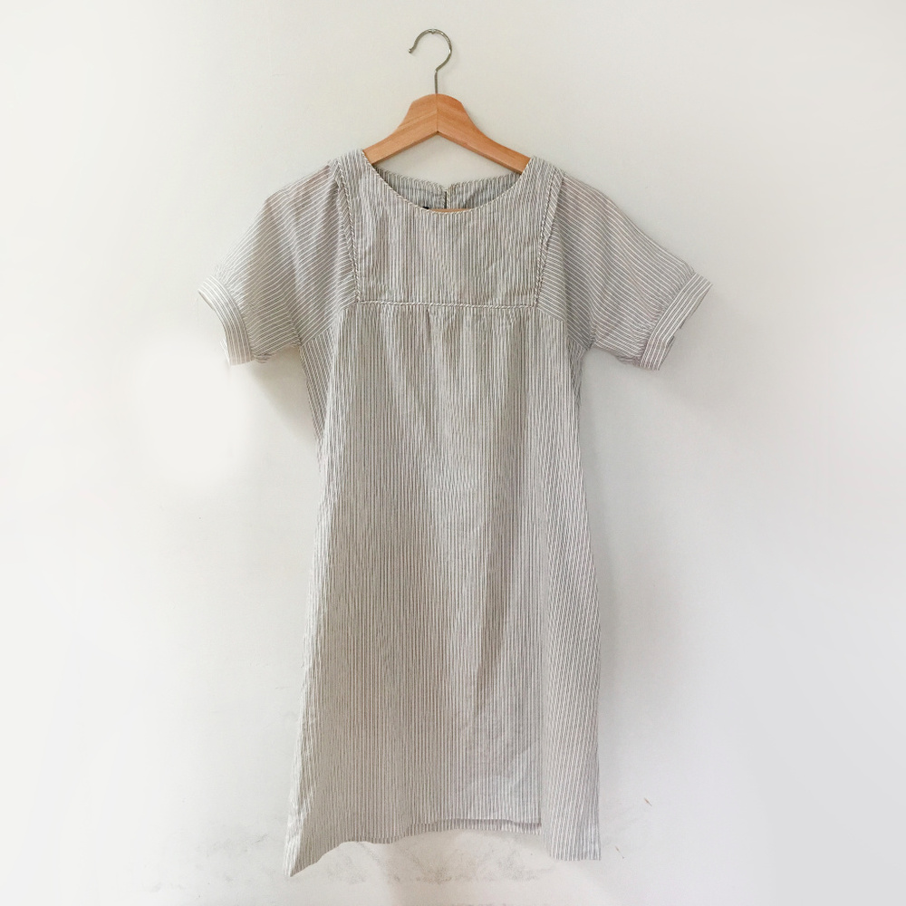 APC Japan White Dress with grey stripes (XS)